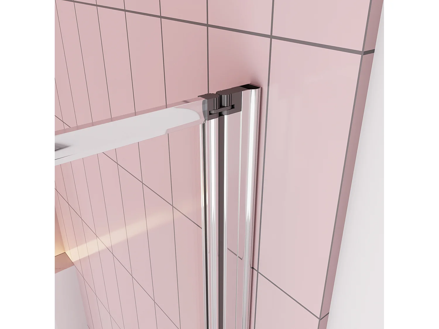 Badwand 5 panelen vouwbaar 120x140cm,4mm helder ESG-veiligheidsglas,profiel van glanzend chroom