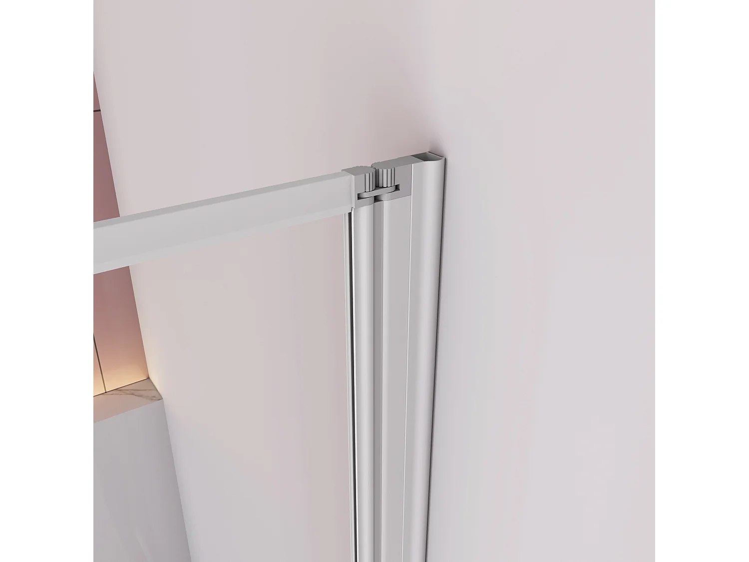 Badwand 4 panelen vouwbaar 90x140 cm,4mm helder ESG-veiligheidsglas,profiel van mat grijs