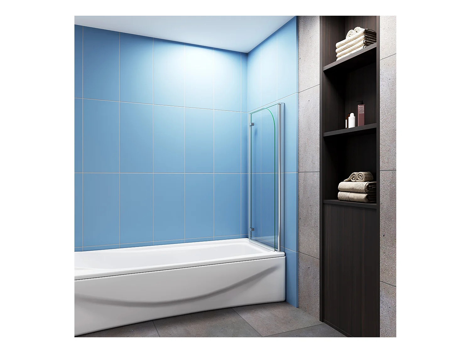 110x140cm Badscherm badwand 2 panelen vouwbaar,6mm NANO helder ESG-veiligheidsglas,profiel van glanzend chroom