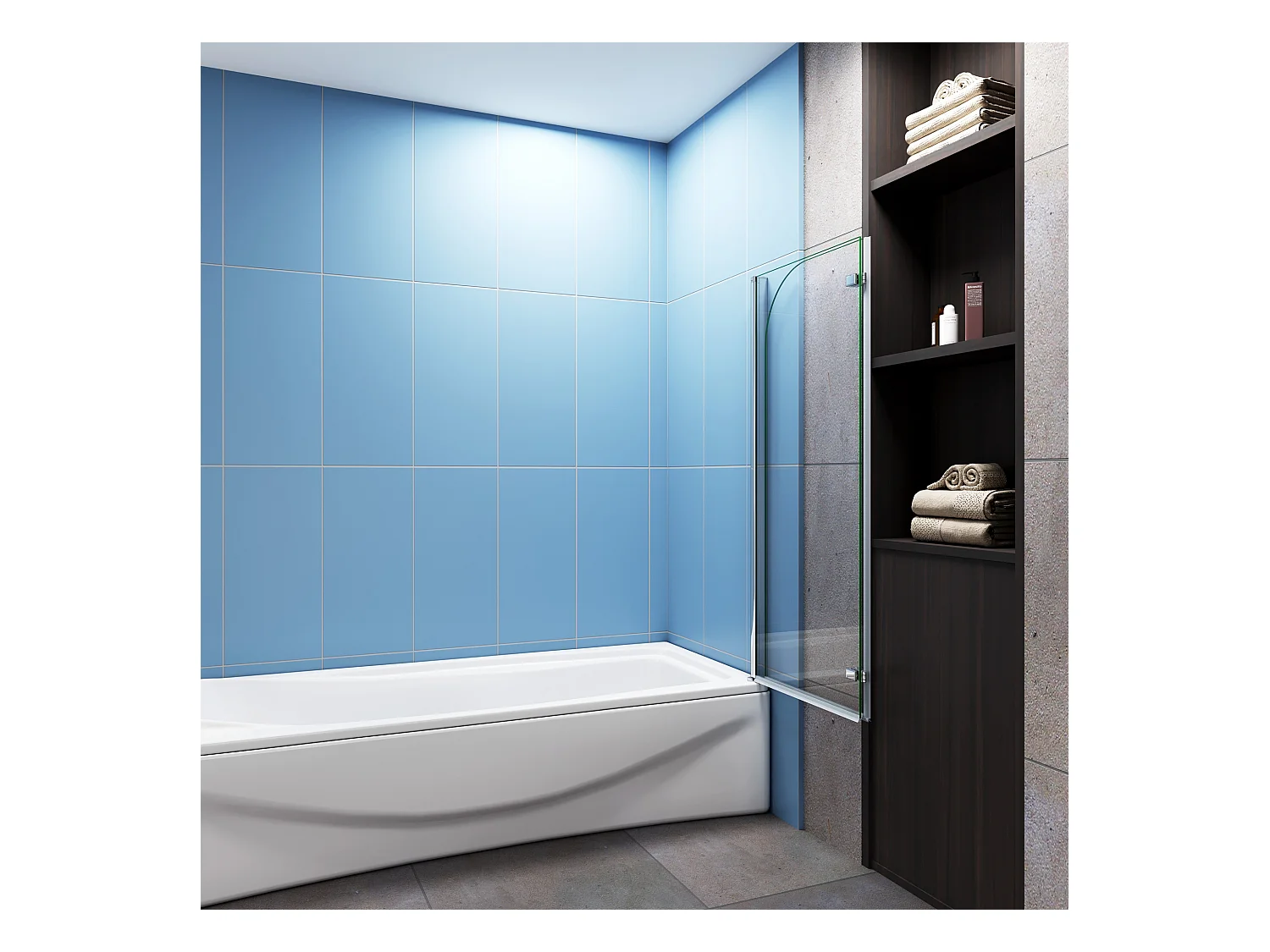 110x140cm Badscherm badwand 2 panelen vouwbaar,6mm NANO helder ESG-veiligheidsglas,profiel van glanzend chroom