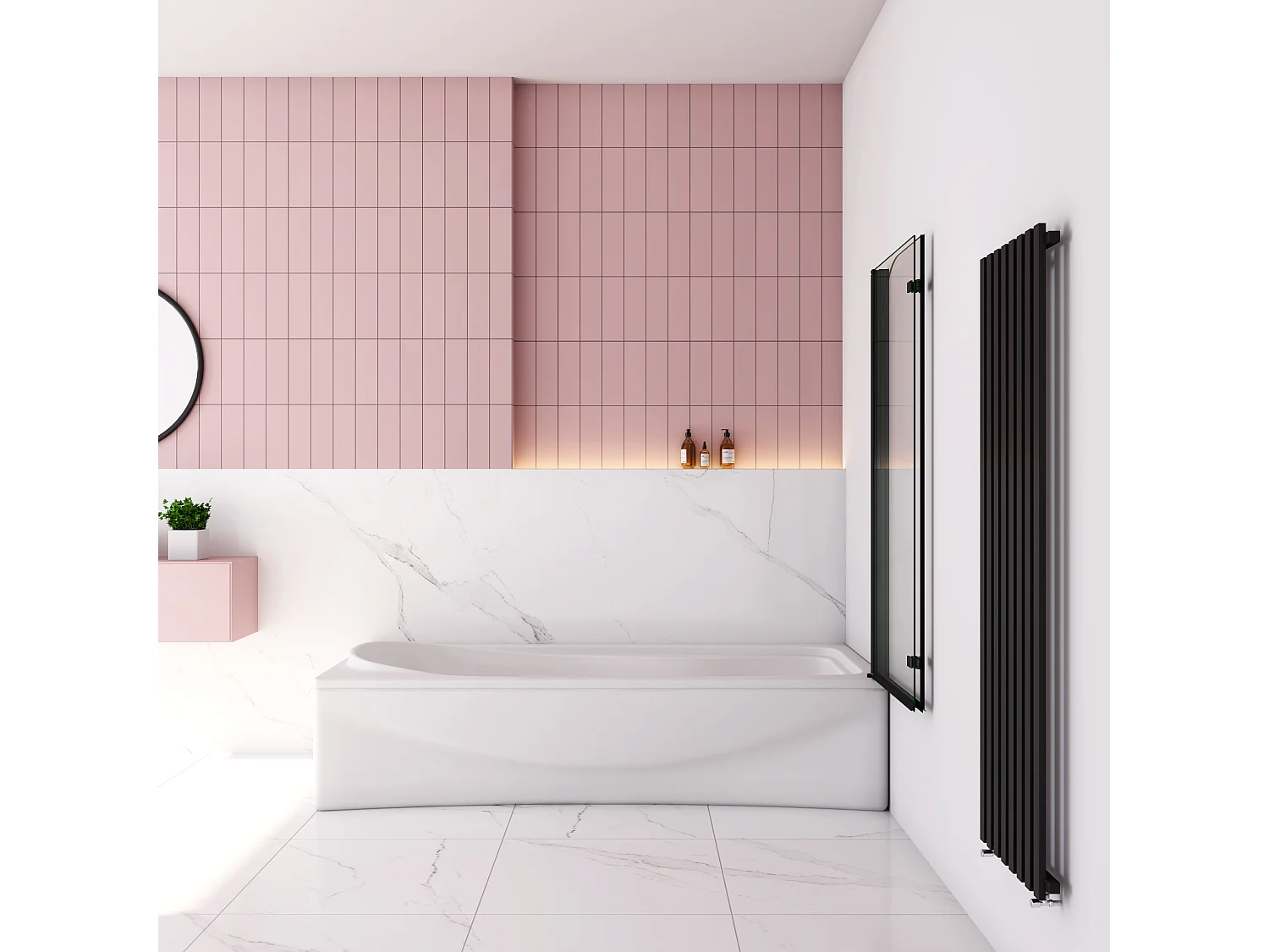 120x140cm Badscherm badwand 2 panelen vouwbaar,6mm NANO helder ESG-veiligheidsglas- mat zwart profiel