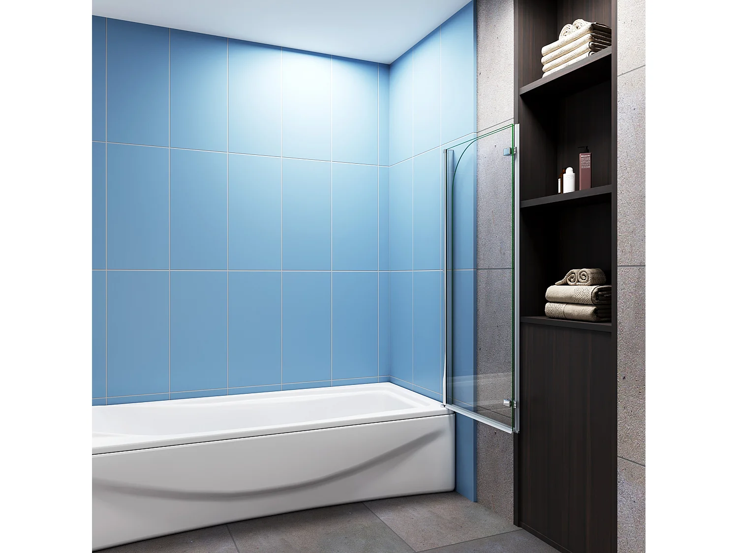 100x140cm Badscherm badwand 2 panelen vouwbaar,6mm NANO helder ESG-veiligheidsglas,profiel van glanzend chroom