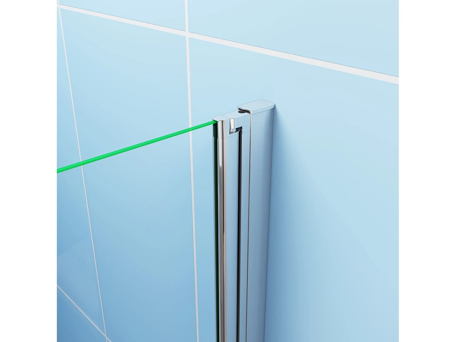 100x140cm Badscherm badwand 2 panelen vouwbaar,6mm NANO helder ESG-veiligheidsglas,profiel van glanzend chroom