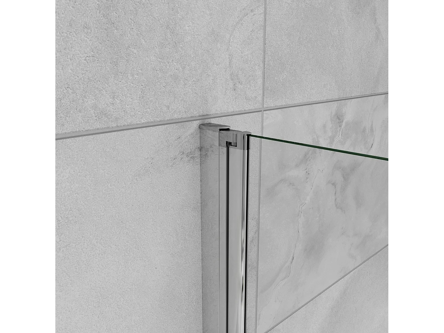 Opvouwbaar badwand 2 panelen vouwbaar 120x140cm,6 mm nano helder veiligheidsglas met horizontale strepen - glanzend chroom