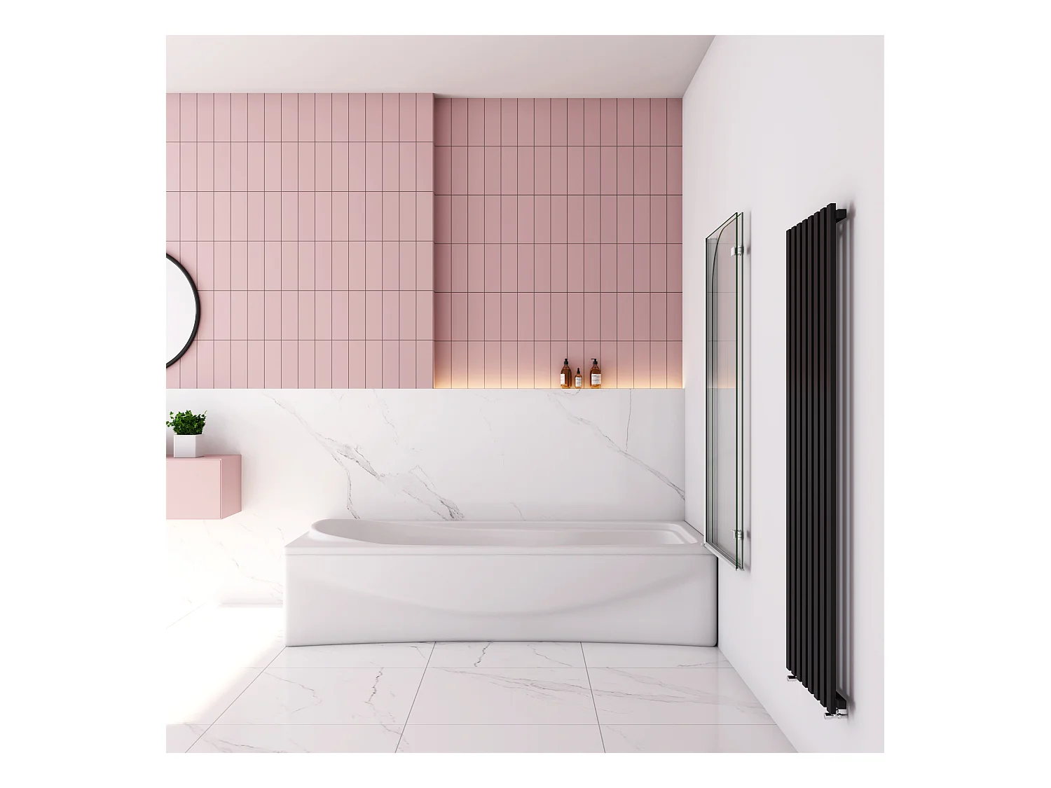 90x140cm Badscherm badwand 2 panelen vouwbaar,6mm NANO helder ESG-veiligheidsglas - mat wit profiel