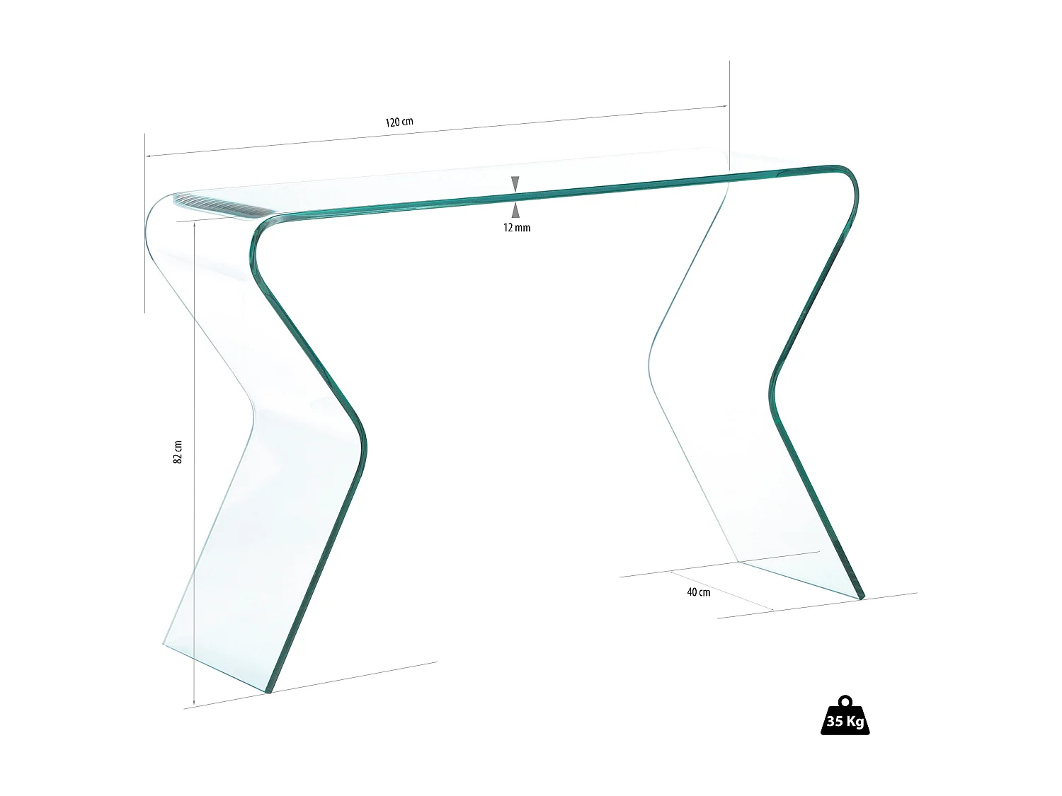 Consolle Tavolo Scrivania Ingresso Soggiorno Camera Da Pranzo Letto Salotto Ufficio Sala Vetro Cristallo Tavolino Stretto Salvaspazio Design Moderno Raffinato