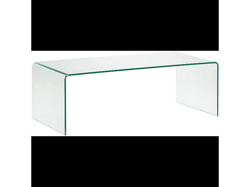 Tavolino Basso da Salotto Rettangolare in Vetro e Curvato (110 x 43 x 60 cm)- Luxury Z-01 - Design curvo e Moderno