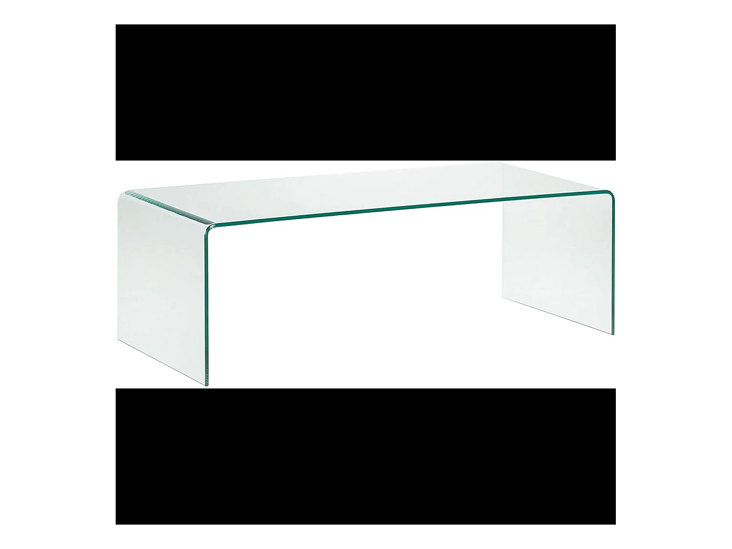 Tavolino Basso da Salotto Rettangolare in Vetro e Curvato (110 x 43 x 60 cm)- Luxury Z-01 - Design curvo e Moderno