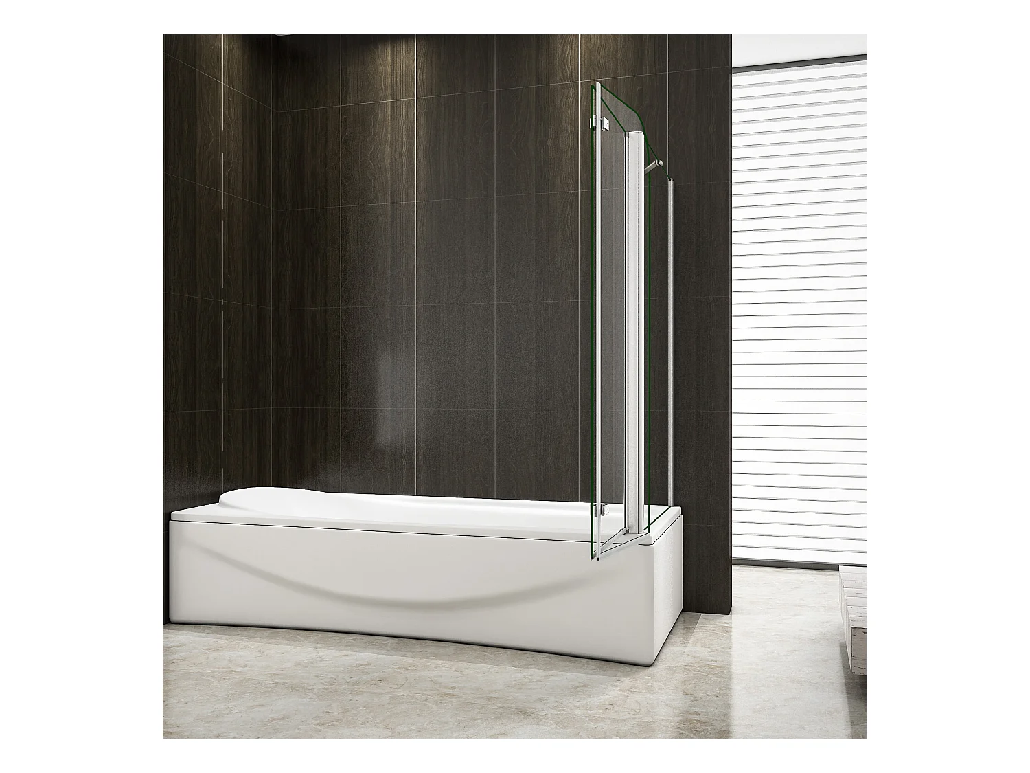 110x75x140cm Badscherm badwand 2 panelen vouwbaar met vast zijwand,6mm NANO helder ESG-veiligheidsglas,profiel van glanzend chroom