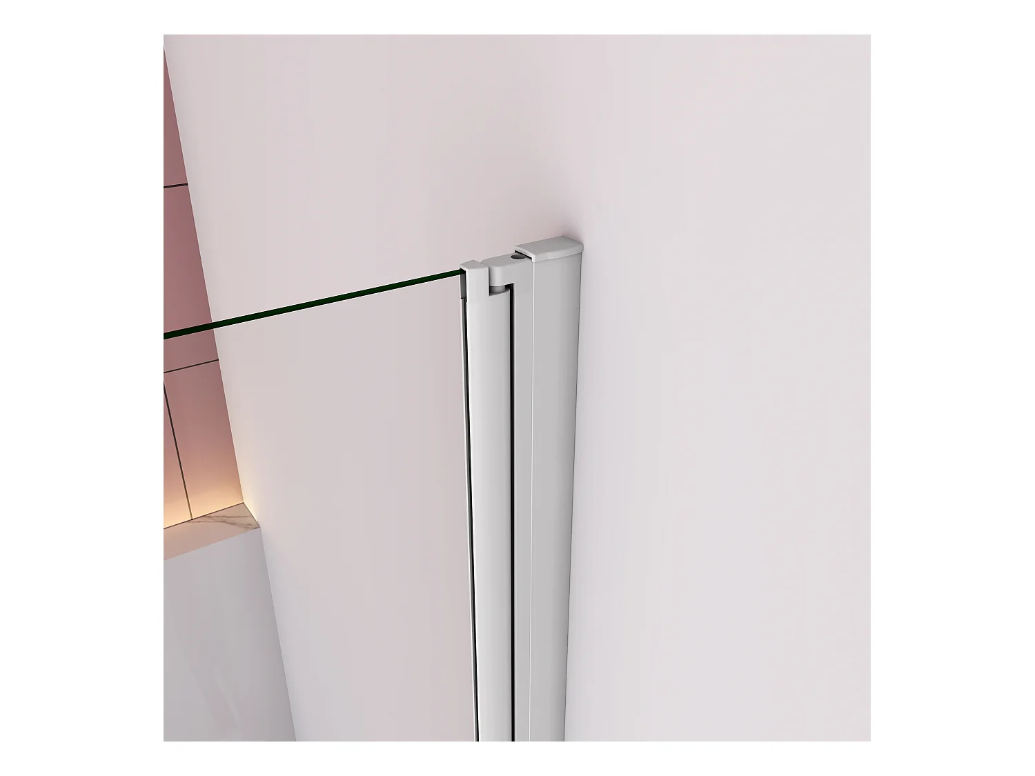 120x140cm Badscherm badwand 2 panelen vouwbaar,6mm NANO helder ESG-veiligheidsglas - mat wit profiel