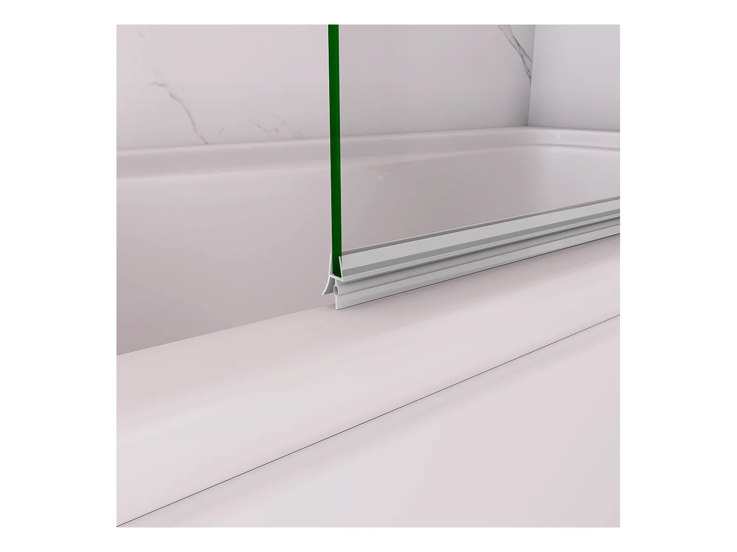 120x140cm Badscherm badwand 2 panelen vouwbaar,6mm NANO helder ESG-veiligheidsglas - mat wit profiel