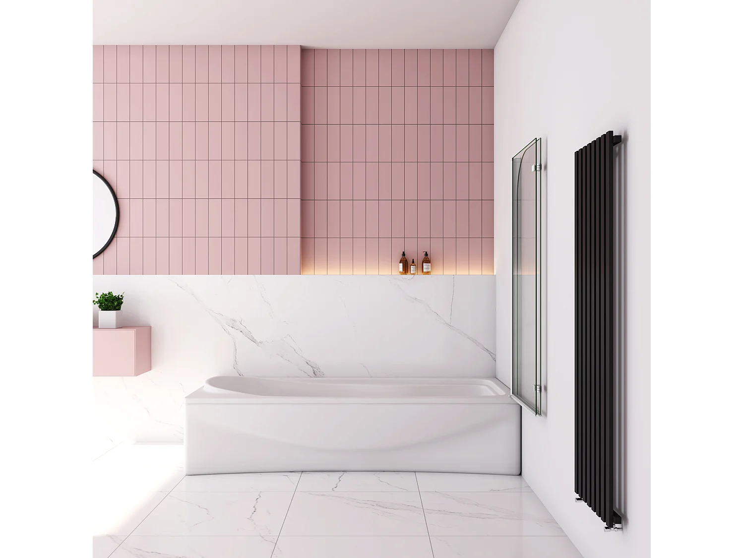 120x140cm Badscherm badwand 2 panelen vouwbaar,6mm NANO helder ESG-veiligheidsglas - mat wit profiel