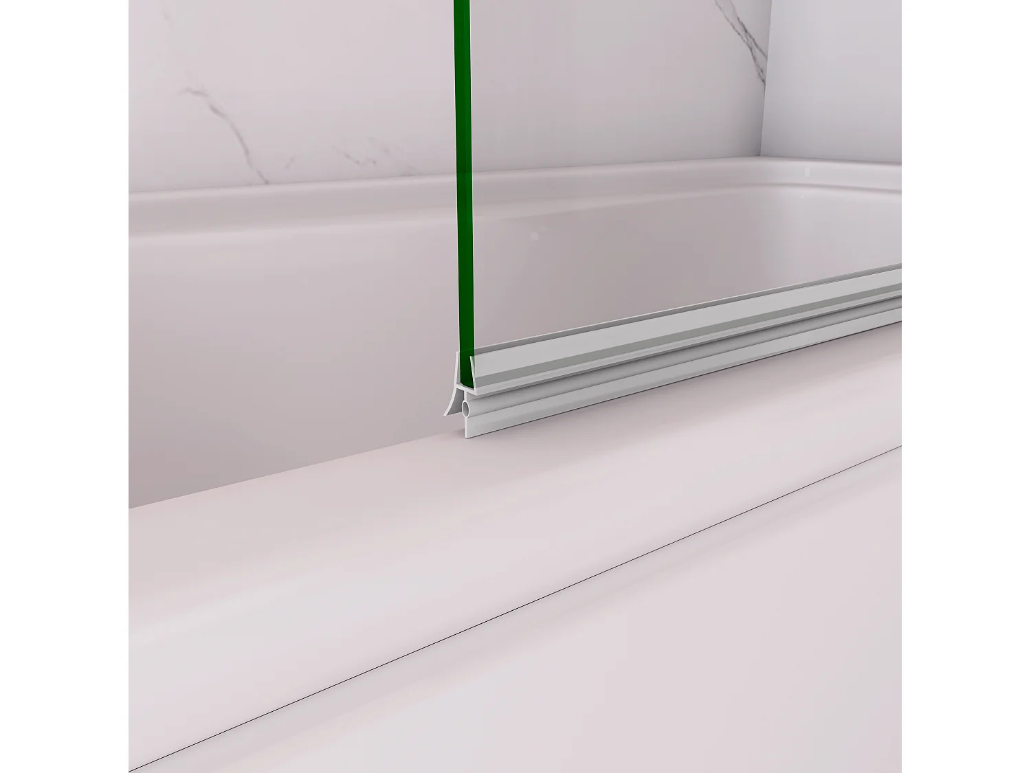 120x140cm Badscherm badwand 2 panelen vouwbaar,6mm NANO helder ESG-veiligheidsglas - mat wit profiel