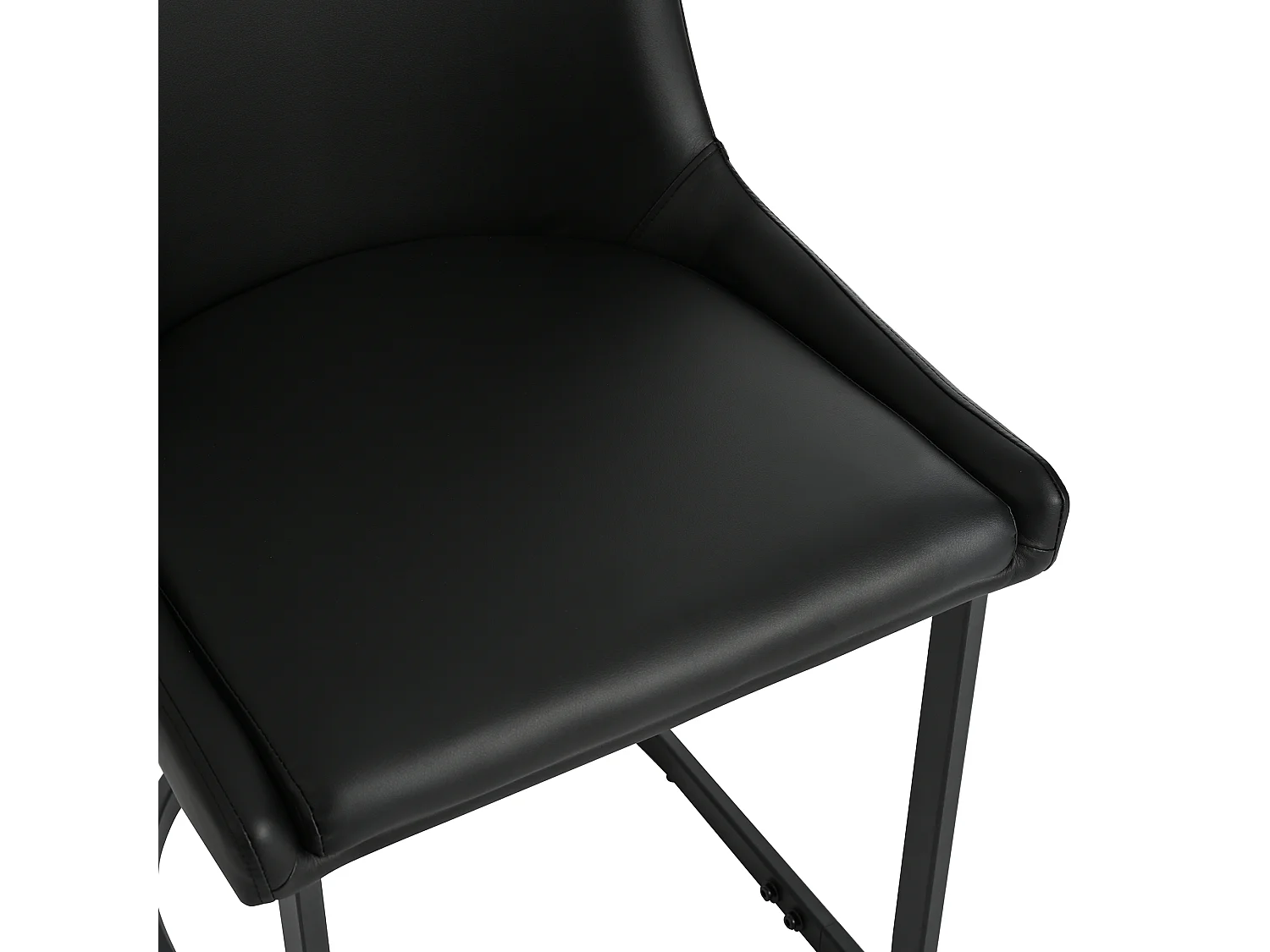 Lot de 4 chaises en cuir PU - pieds en métal - Noir