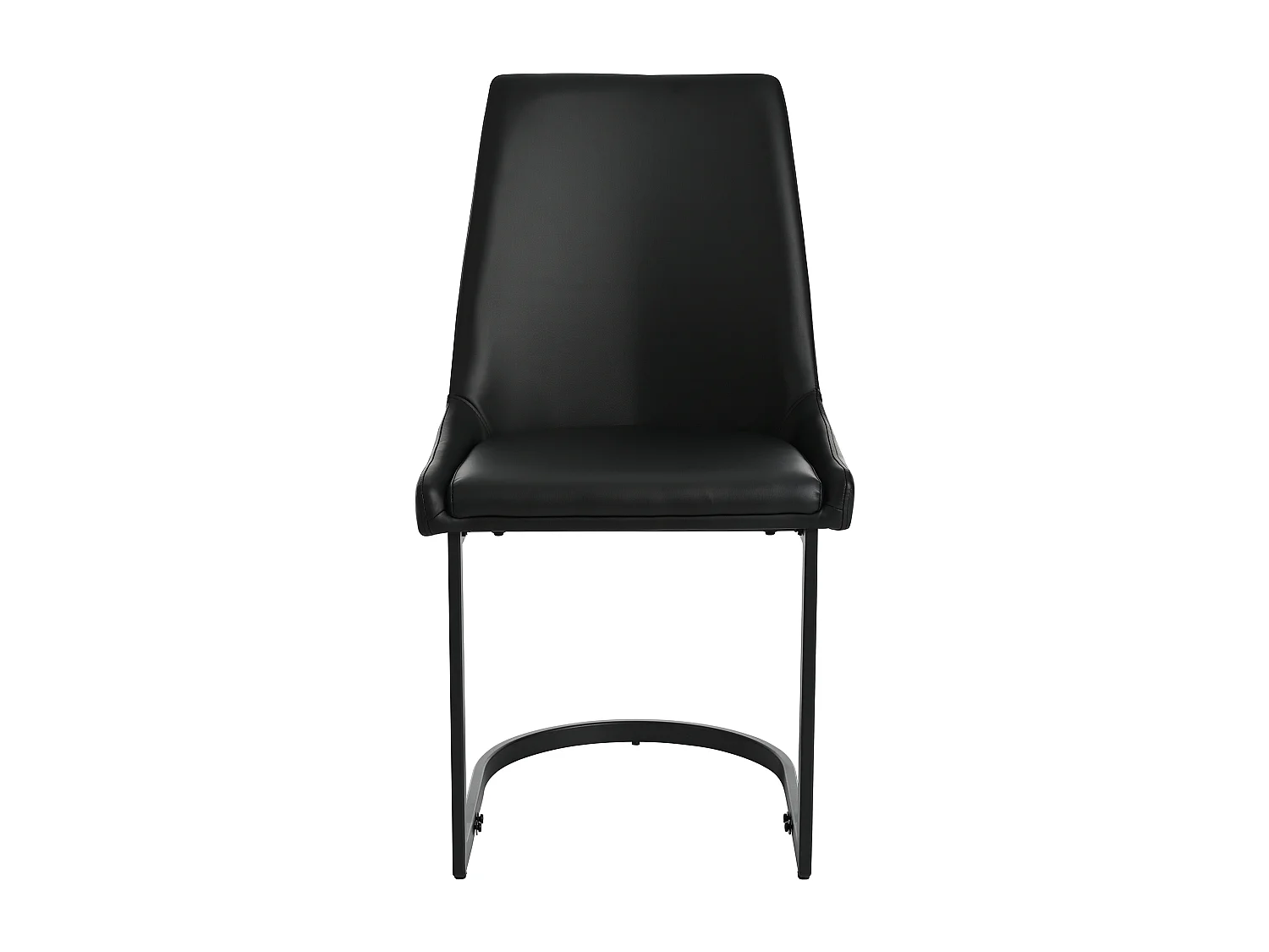 Lot de 6 chaises en cuir PU - pieds en métal - Noir