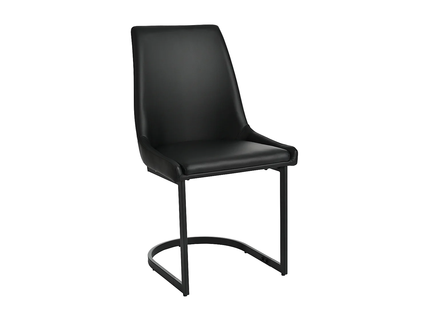 Lot de 6 chaises en cuir PU - pieds en métal - Noir