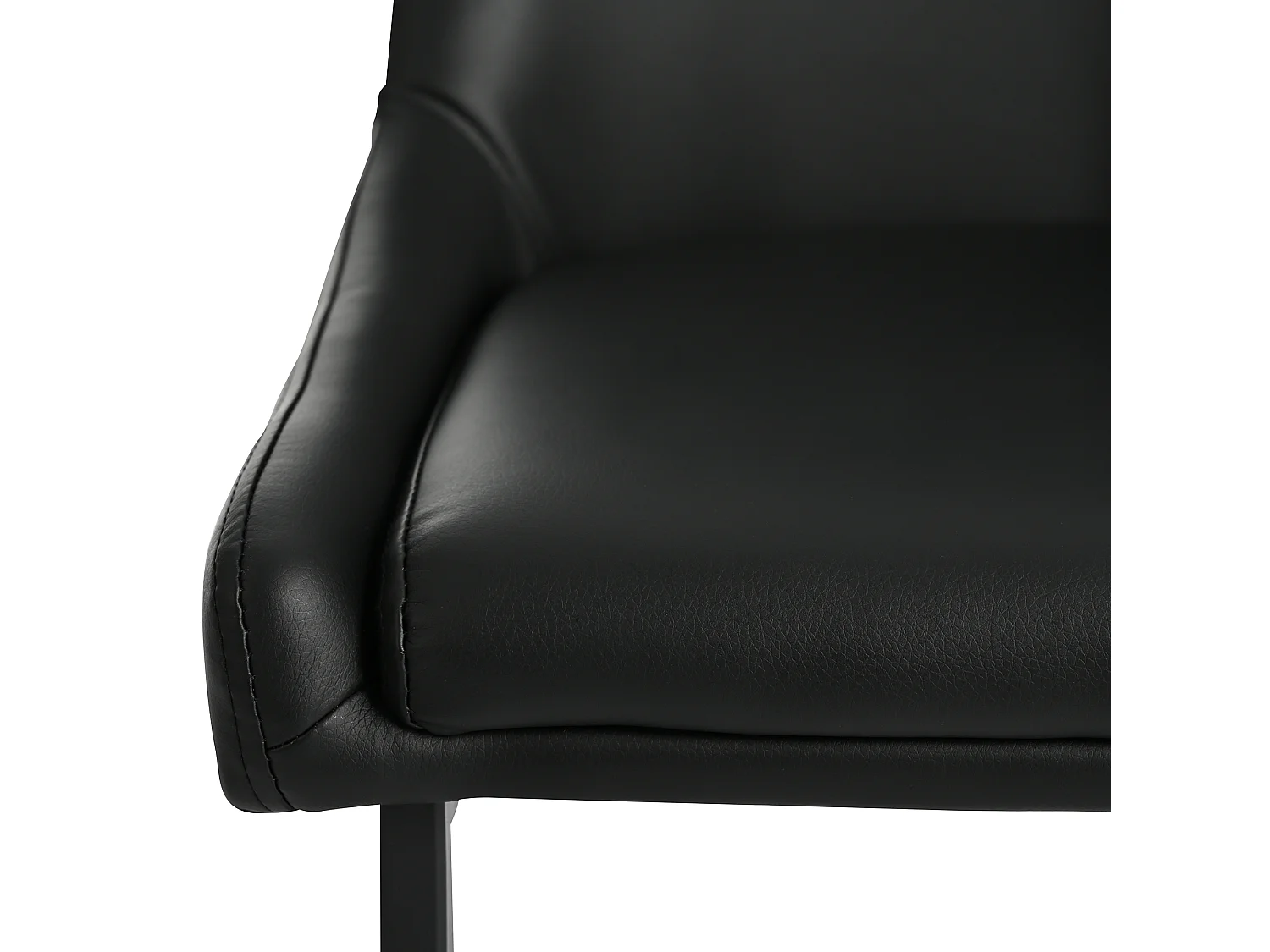 Lot de 6 chaises en cuir PU - pieds en métal - Noir