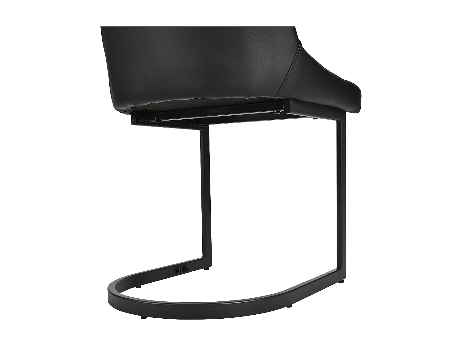 Lot de 6 chaises en cuir PU - pieds en métal - Noir