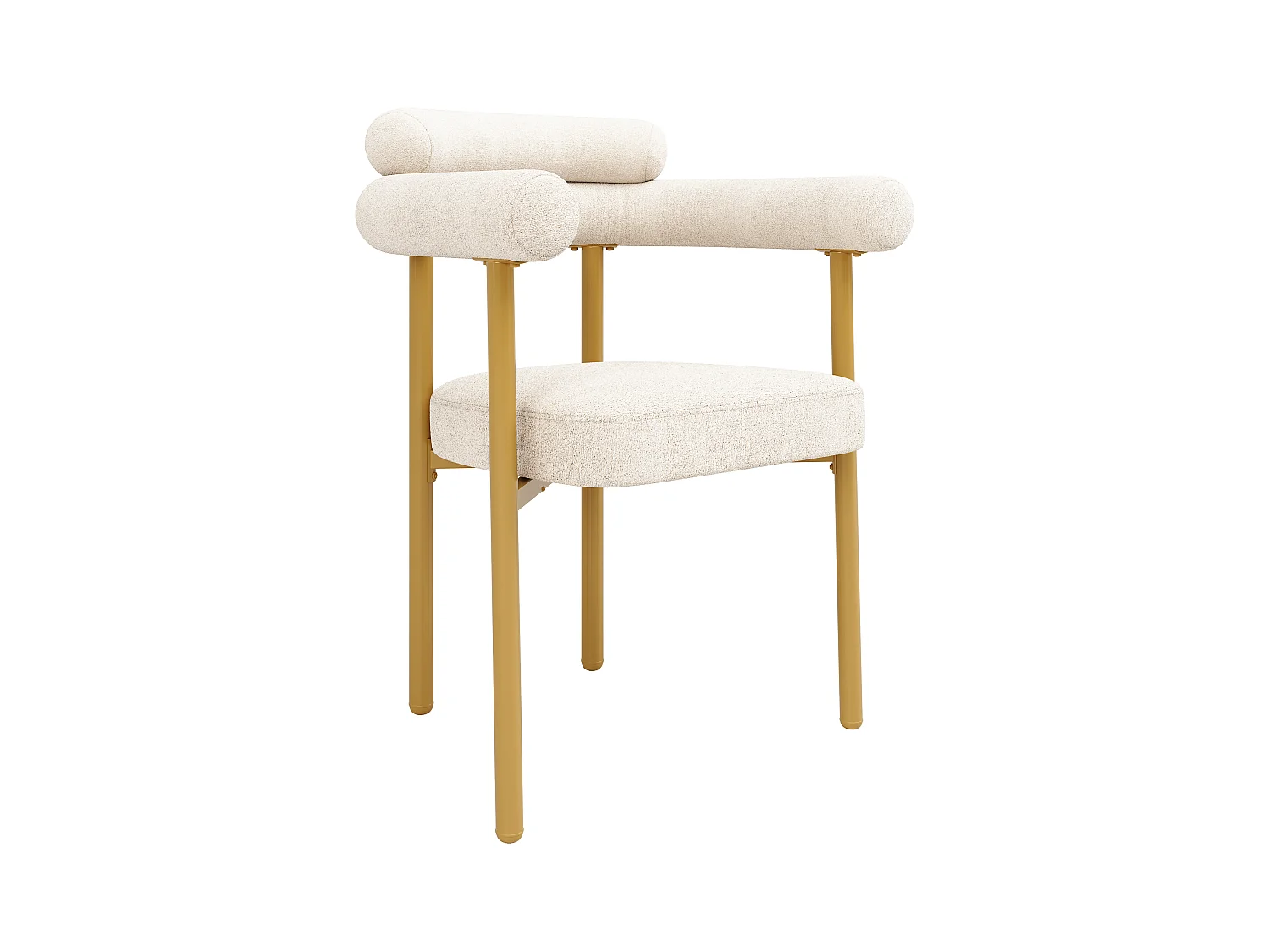 Set mit 6 Samtstühlen - moderner Stil - Goldene Stuhlbeine - Weiß und Gold