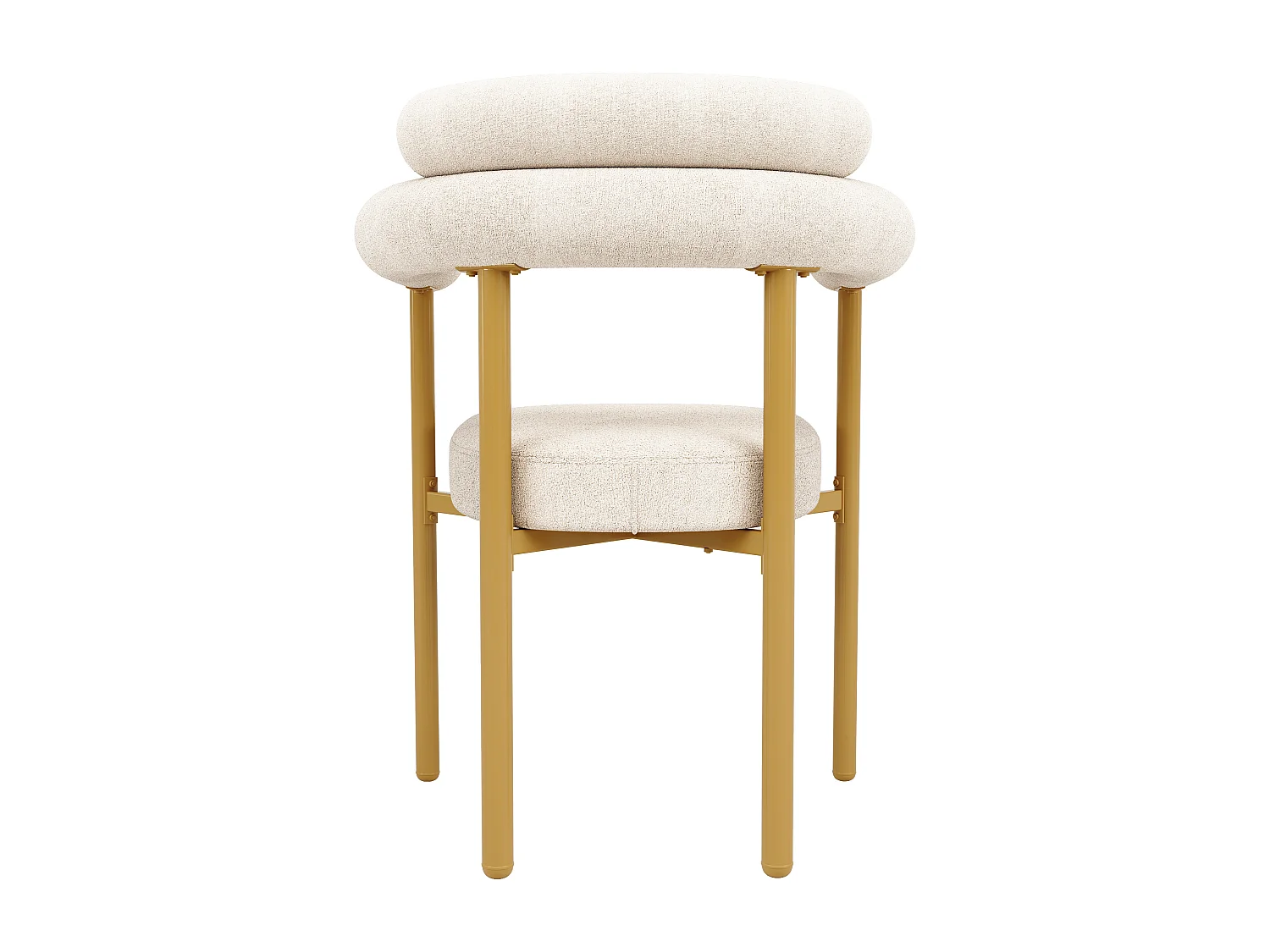 Set van 6 fluwelen stoelen - moderne stijl - Gouden stoelpoten - Wit en Goud