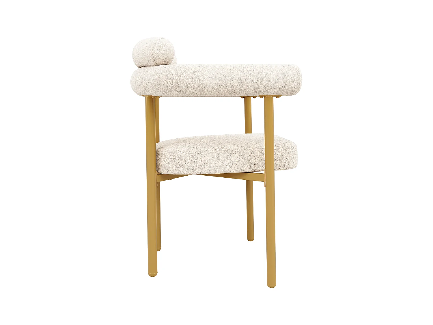 Set mit 2 Samtstühlen - moderner Stil - Goldene Stuhlbeine - Weiß und Gold