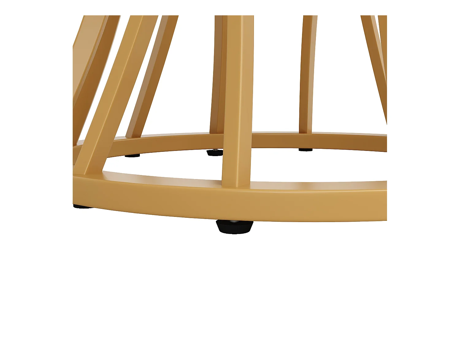 Table à manger ronde 80x80x76cm - Cadre en métal - placage à motif marbre - 2 à 6 personnes - Blanc & Doré