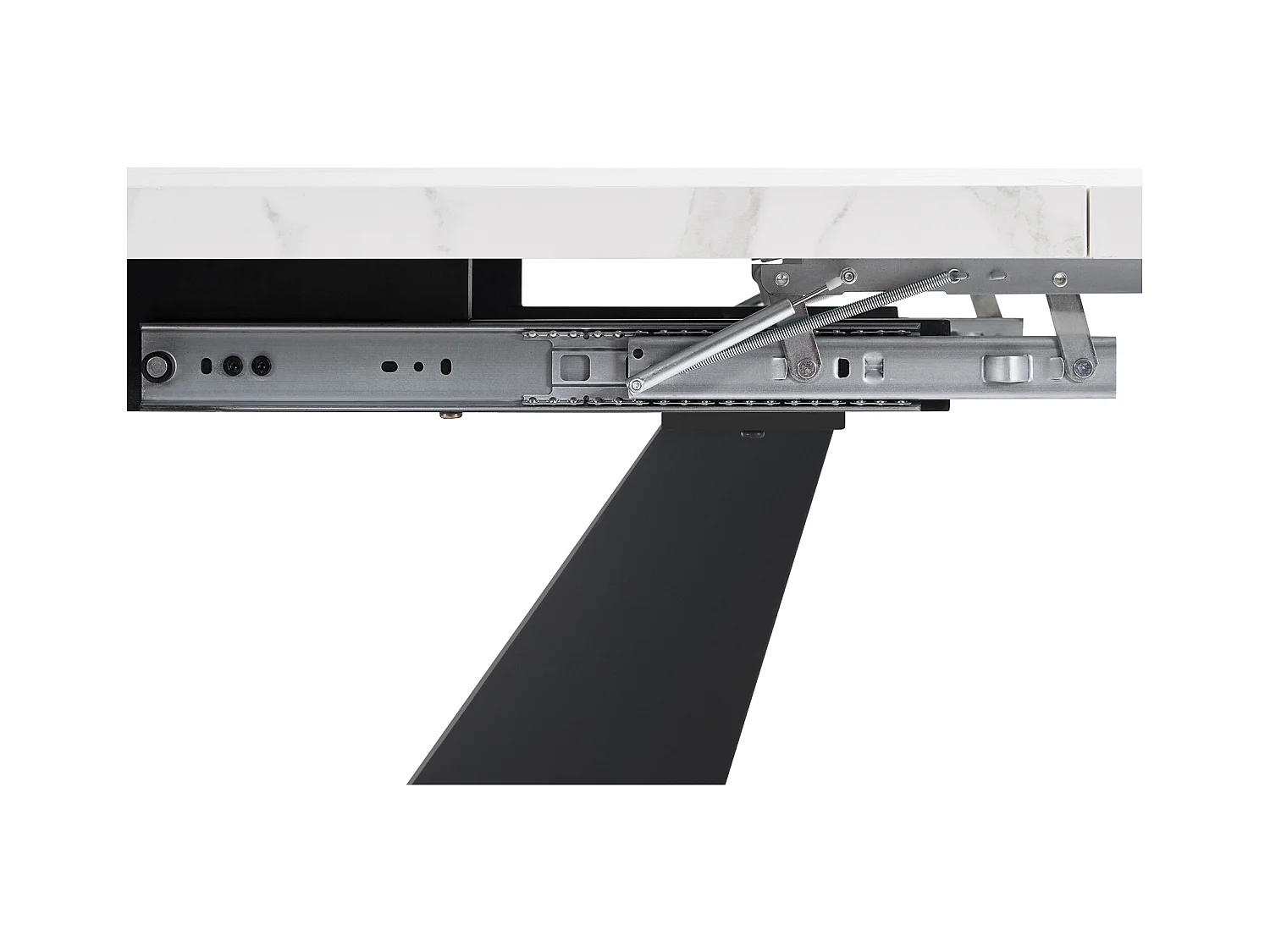 Table à manger extensible 99-159x75x75cm - 6 à 8 personnes - en MDF - Blanc + Noir