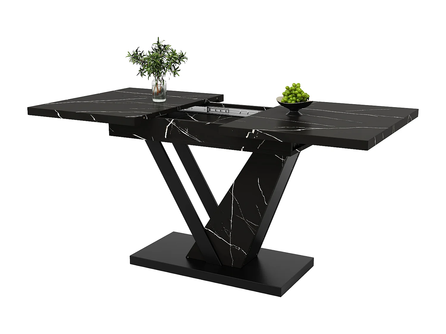 Tavolo allungabile 120-160x75x75.5cm - Per 6-8 persone - In MDF - Nero