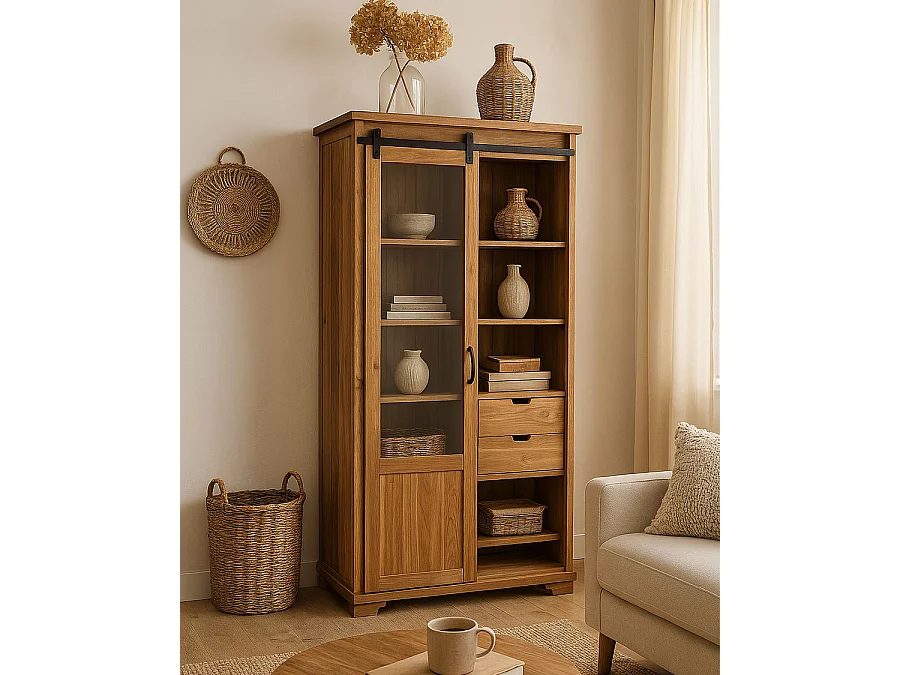 Lexis - Bibliothèque en bois de teck recyclé