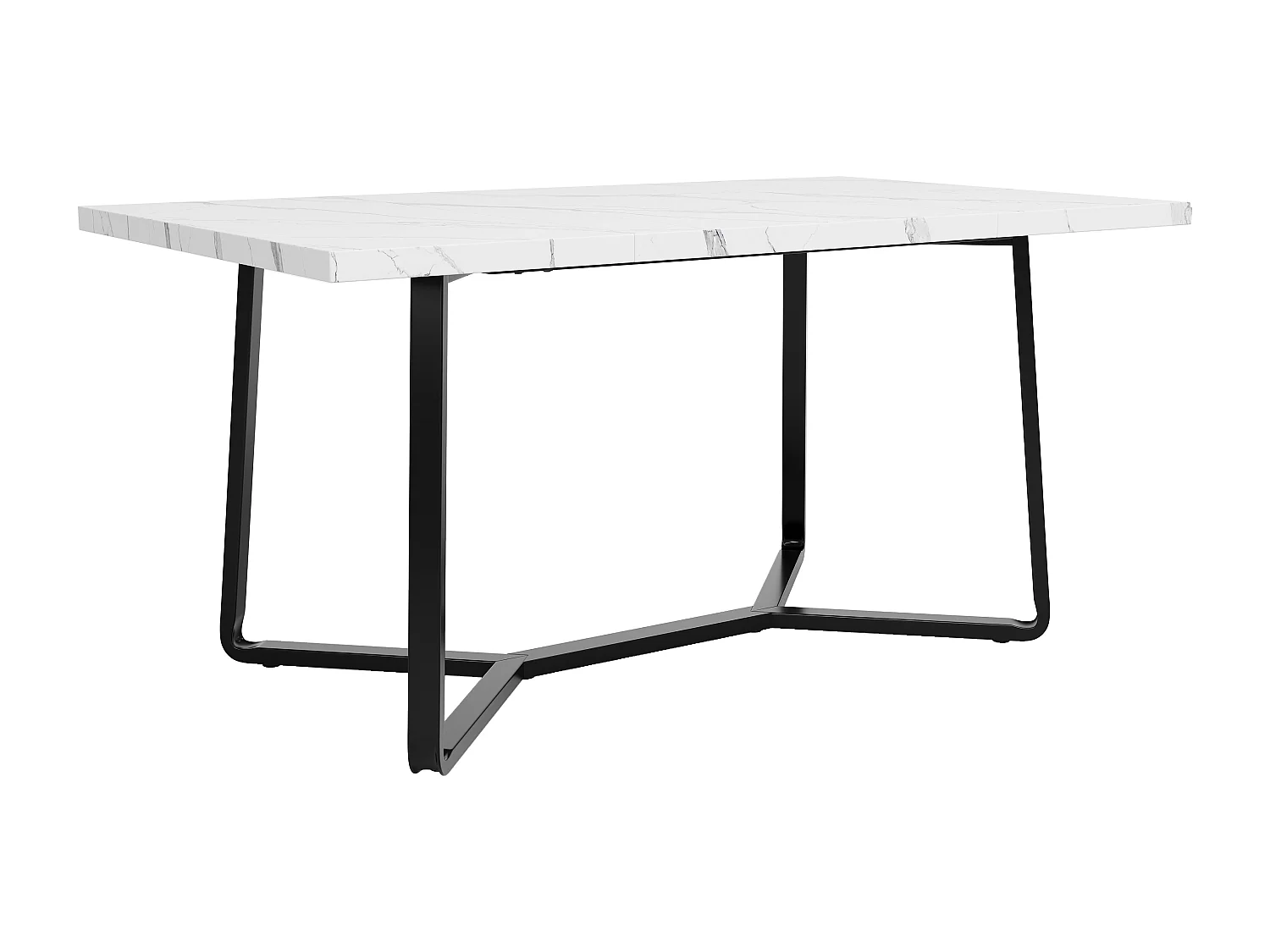 Table à manger et canapé en velours - Plateau de table en marbre artificiel - MDF - 4 à 6 personnes - Blanc + Gris