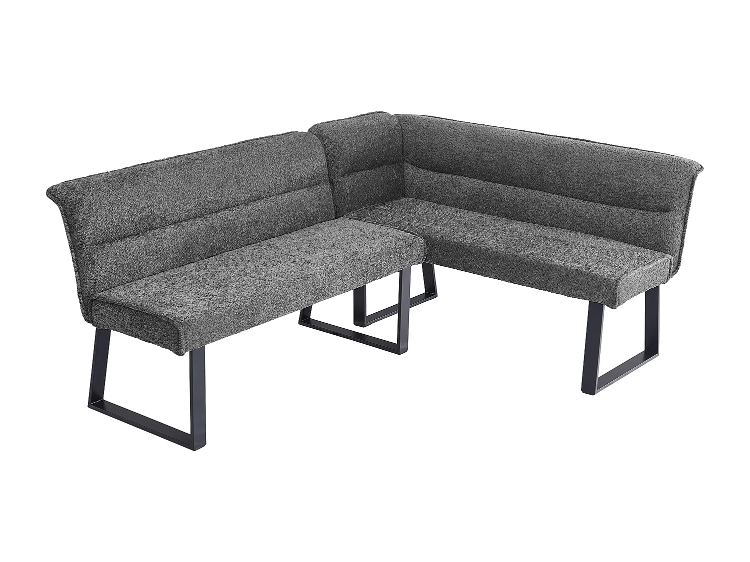 Table à manger et canapé en velours - Plateau de table en marbre artificiel - MDF - 4 à 6 personnes - Blanc + Gris