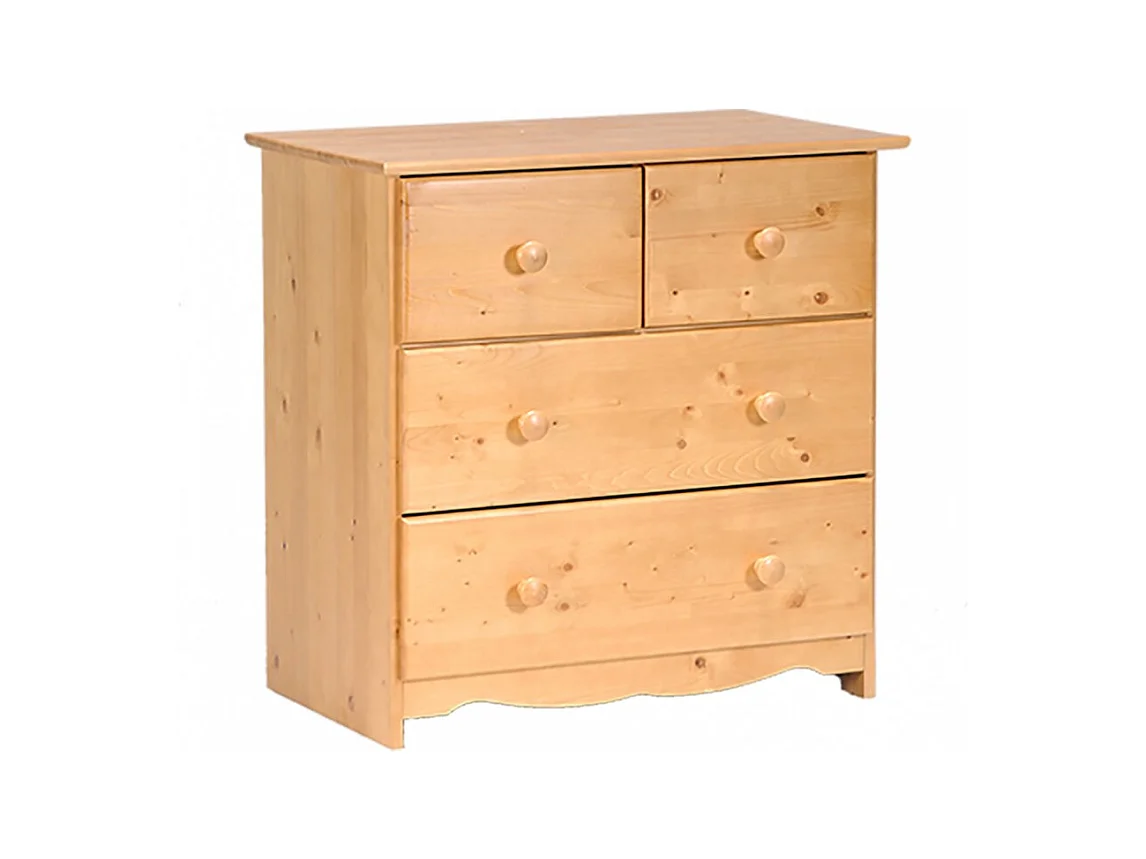 Commode de rangement TEDI 85x86x55cm 4 tiroirs couleur miel
