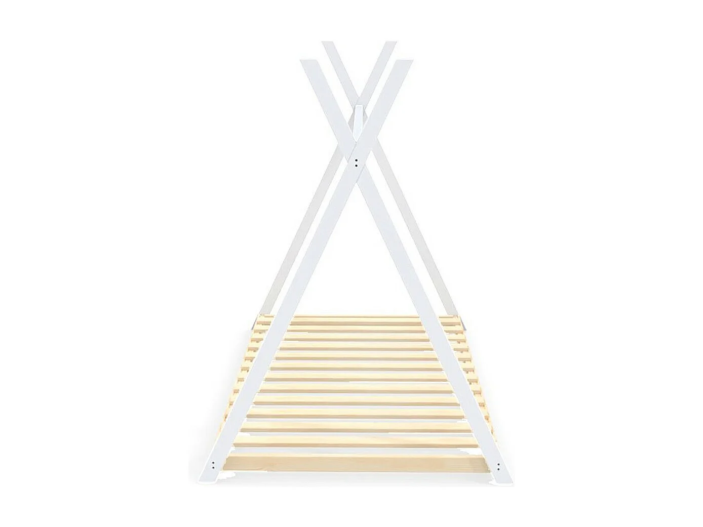 Lit cabane enfant 90x190cm bois massif SOLI Blanc inclus sommier