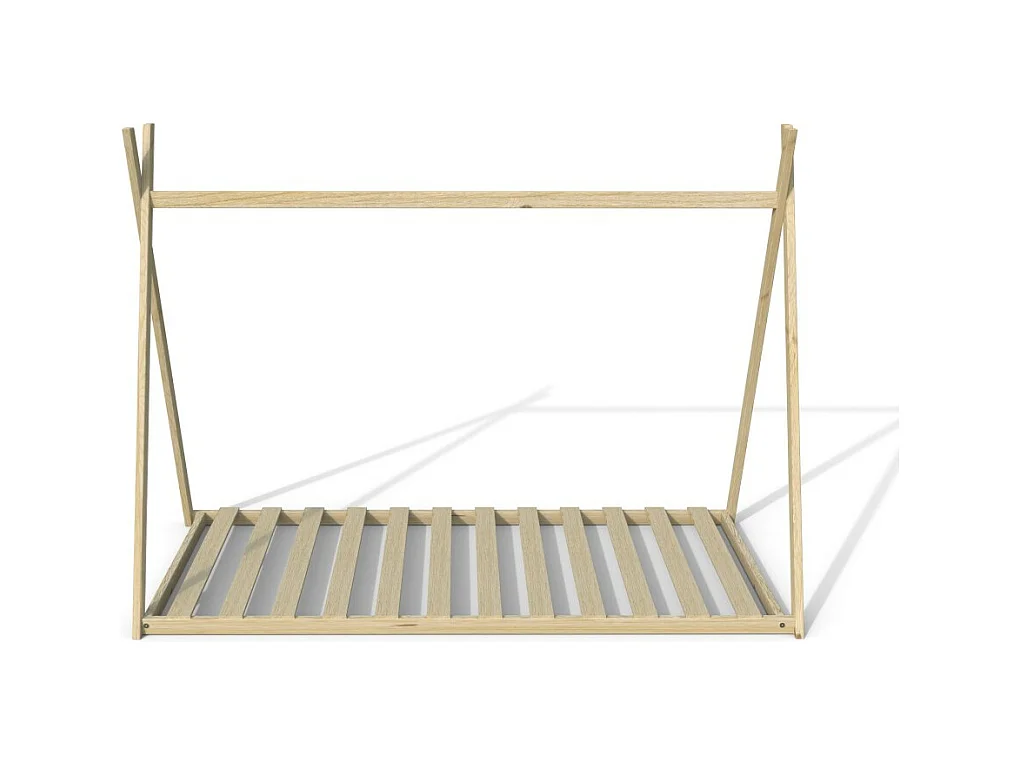 Lit cabane enfant 90x190cm bois massif SOLI Naturel inclus sommier