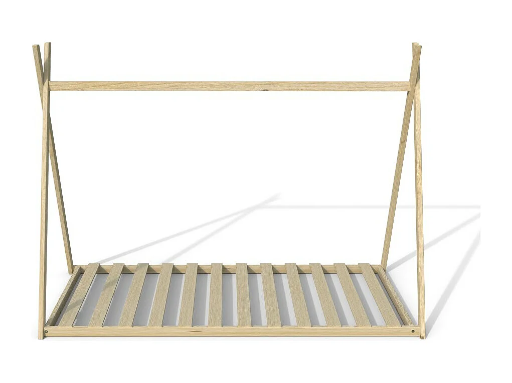 Lit cabane enfant 90x190cm bois massif SOLI Naturel inclus sommier