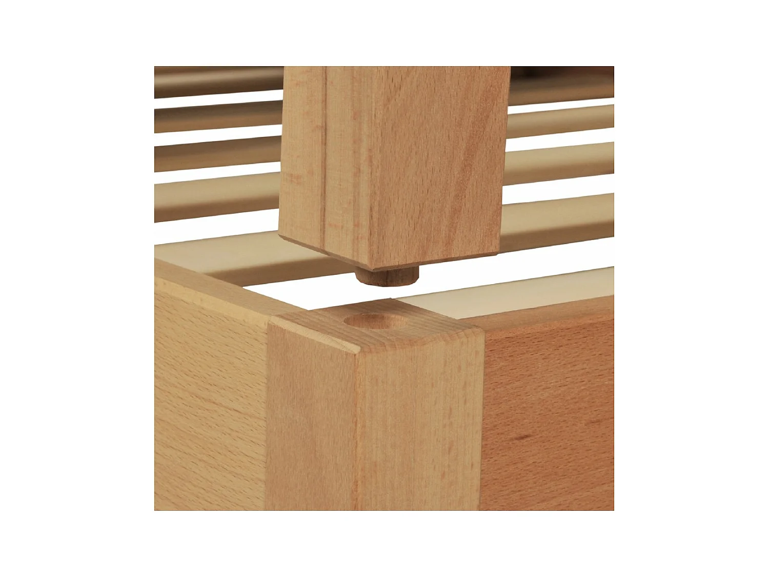 Lit empilable 1 place 90x200cm Hêtre masssif 2 sommiers inclus