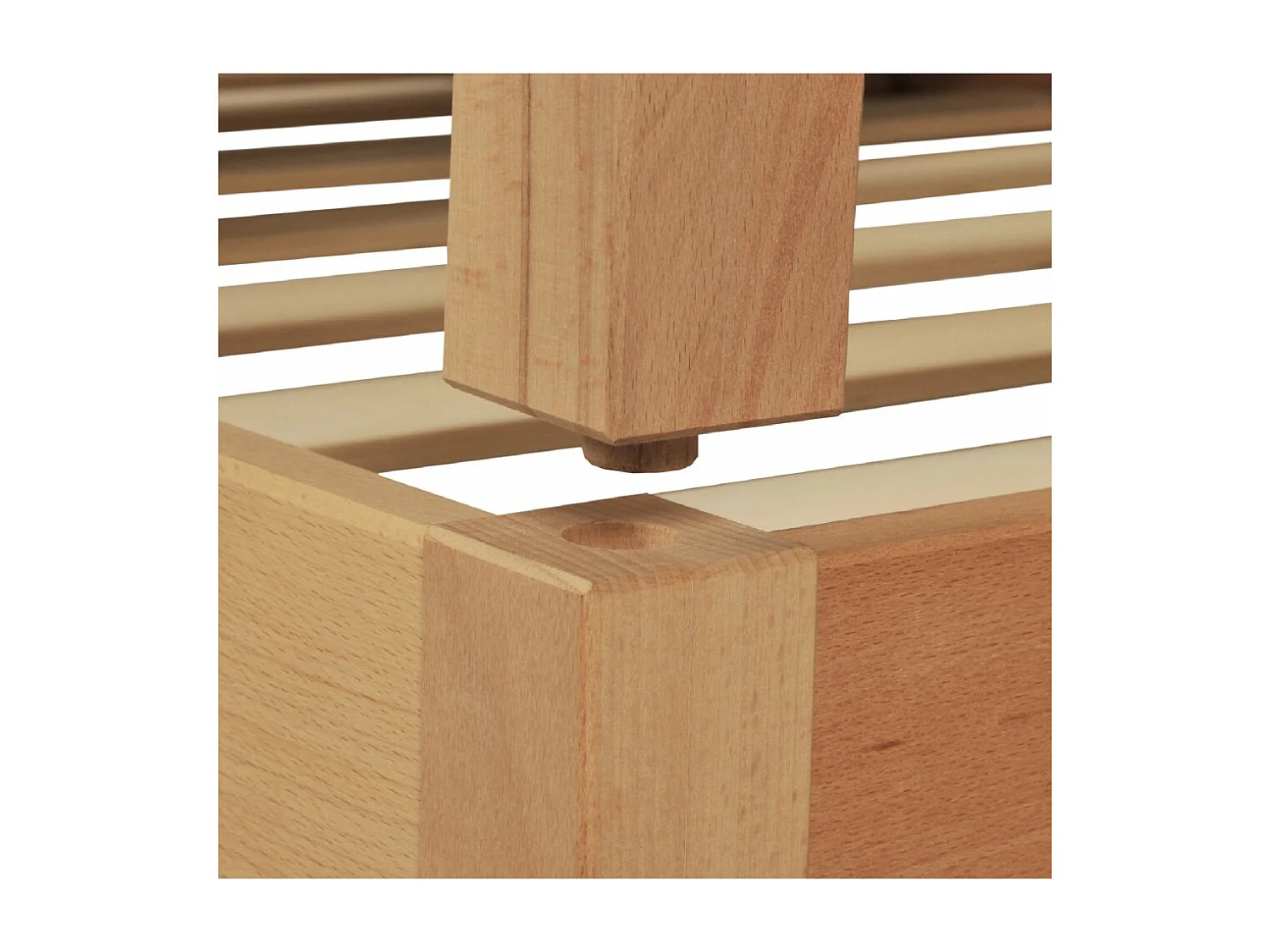 Lit empilable 1 place 90x200cm Hêtre masssif 2 sommiers inclus