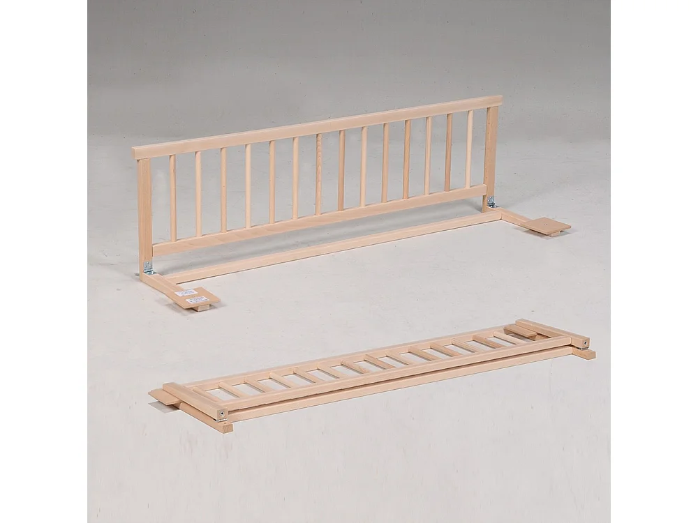 Barrière de lit Protection anti-chute pour bébés Hêtre massif