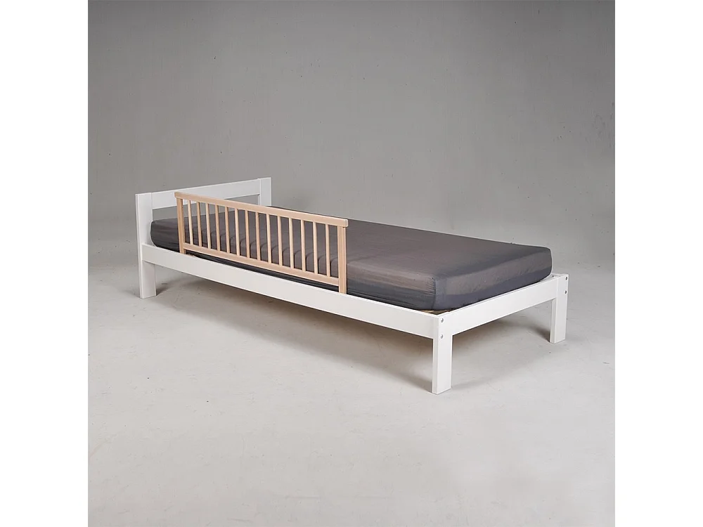 Barrière de lit Protection anti-chute pour bébés Hêtre massif