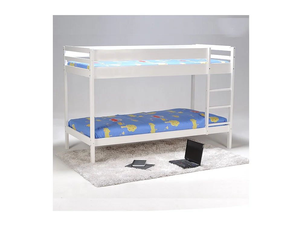 Lit superposé 90x190 BRICE Blanc incl. 2 sommiers