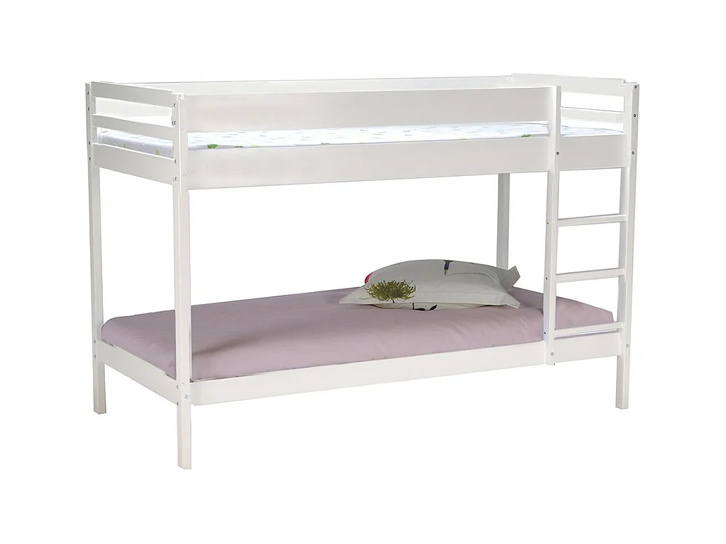 Lit superposé 90x190 BRICE Blanc incl. 2 sommiers