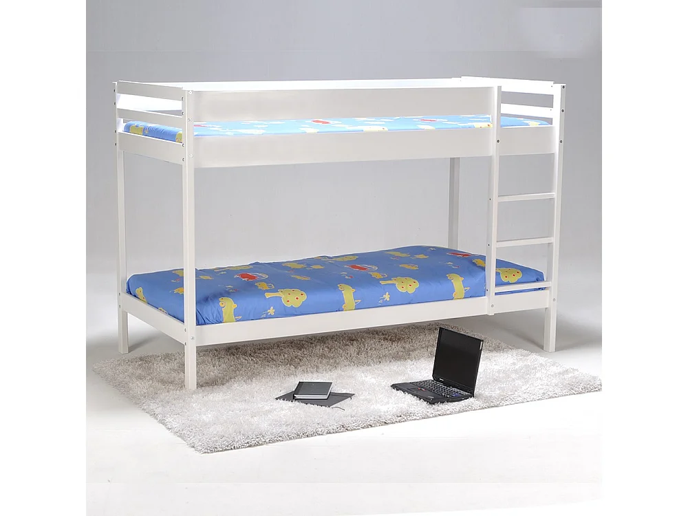 Lit superposé 90x190 BRICE Blanc incl. 2 sommiers