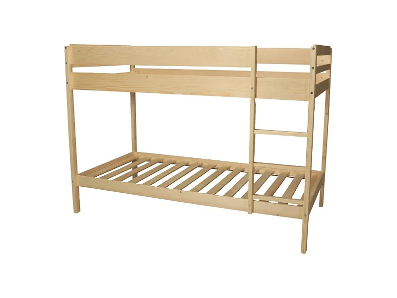 Lit superposé 90x190 BRICE bois naturel incl. 2 sommiers