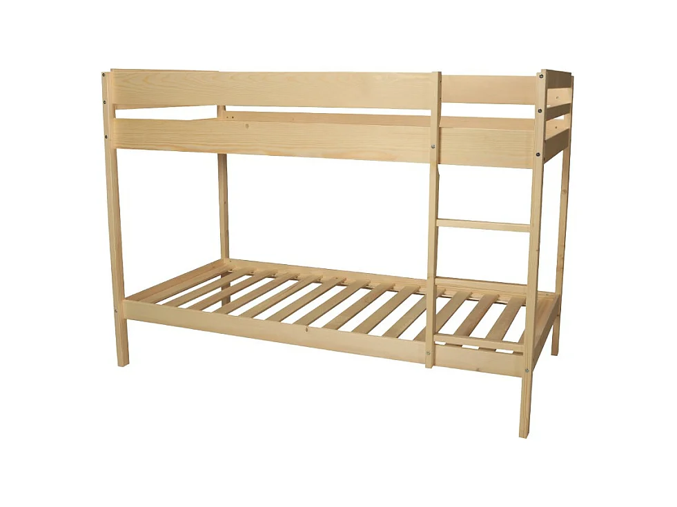 Lit superposé 90x190 BRICE bois naturel incl. 2 sommiers