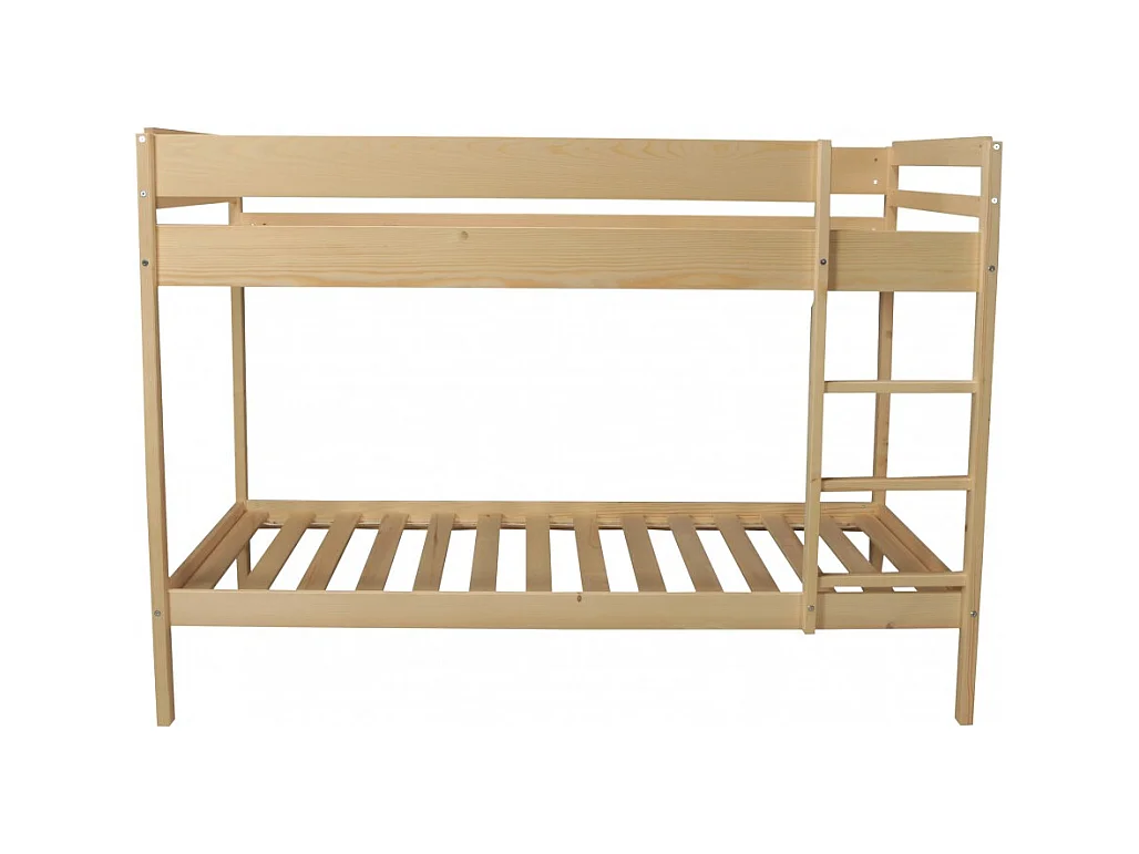 Lit superposé 90x190 BRICE bois naturel incl. 2 sommiers