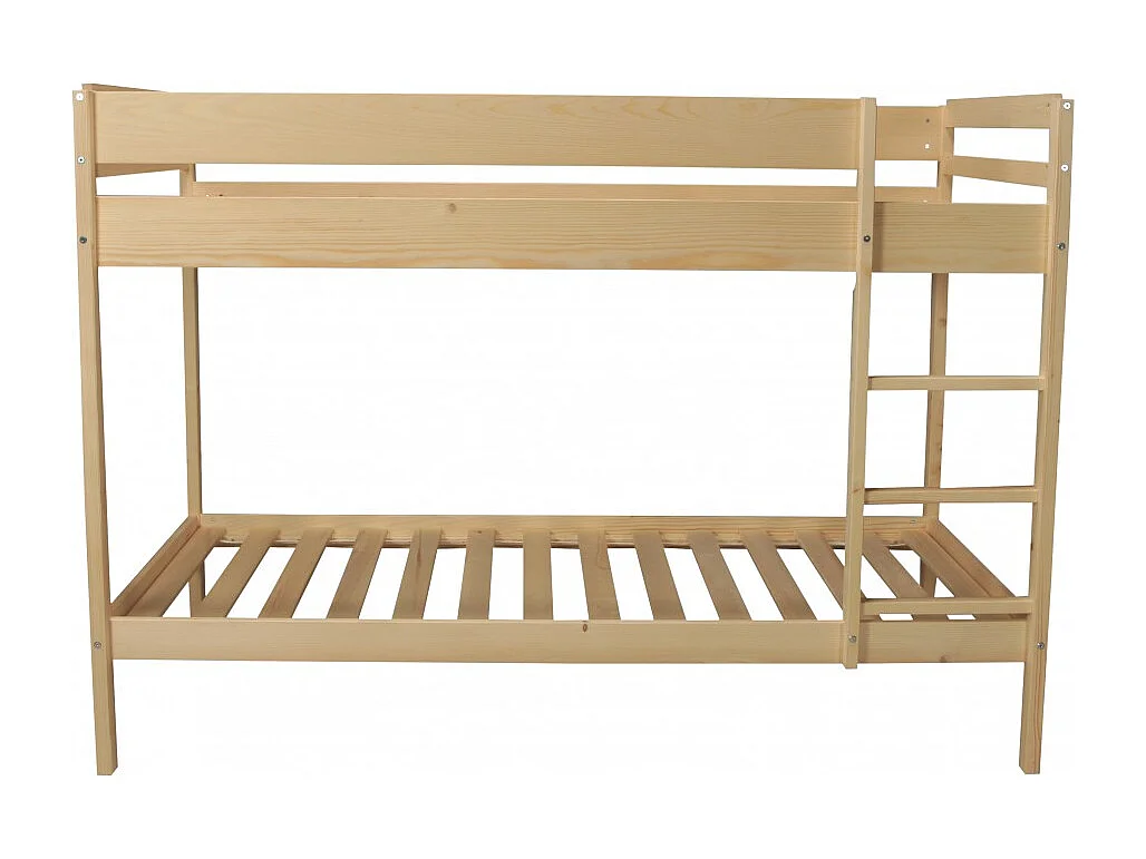 Lit superposé 90x190 BRICE bois naturel incl. 2 sommiers