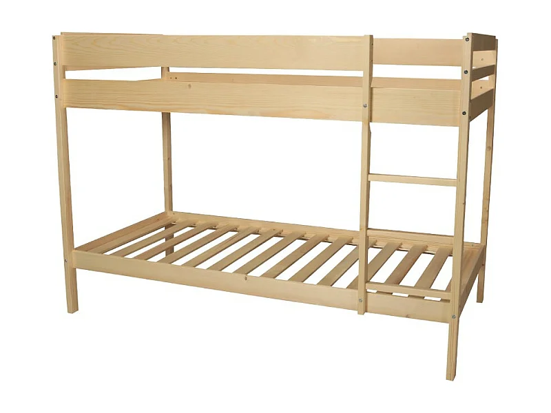 Lit superposé 90x190 BRICE bois naturel incl. 2 sommiers