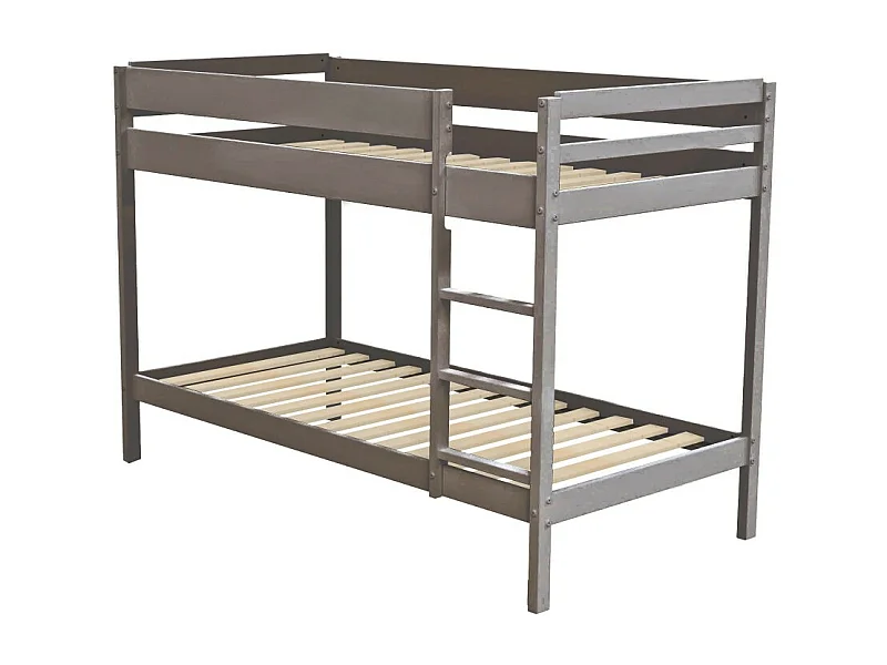 Lit superposé 90x190 BRICE Gris incl. 2 sommiers