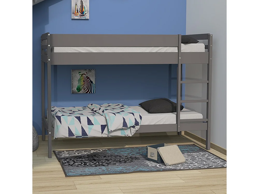 Lit superposé 90x190 BRICE Gris incl. 2 sommiers