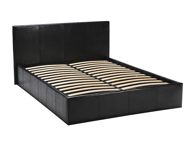 Lit coffre 2 places 140x190cm Noir avec sommier BACELAN